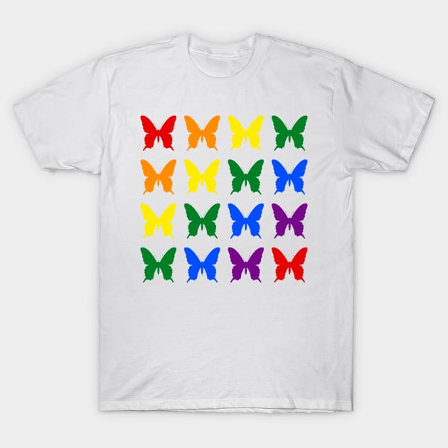 Rainbow of butterflies T-Shirt by TyneDesigns